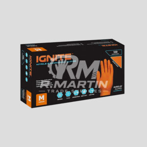 R Martin Trade Supplies - Orange Diamond Grip Nitrile Gloves