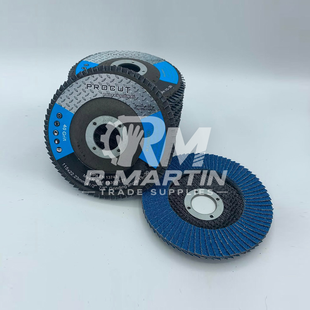 R Martin Trade Supplies - Zirconium 115mm Flap Discs